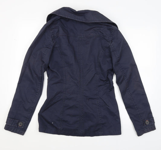 H&M Womens Blue Overcoat Coat Size 8