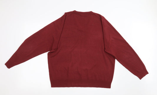 Mark Shale Mens Red Knit Pullover Sweatshirt Size 2XL