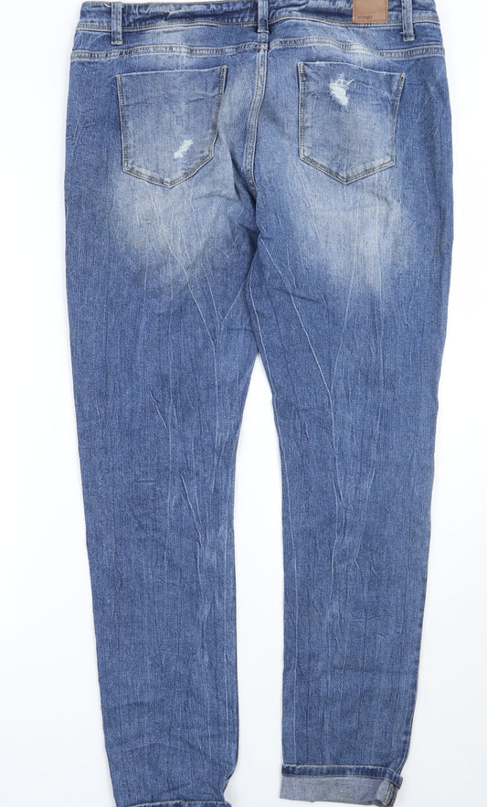 Denim & Co. Womens Blue Straight Jeans Size 12 L29 in