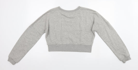 Outrage Womens Grey Pullover Sweatshirt Size M - cropped