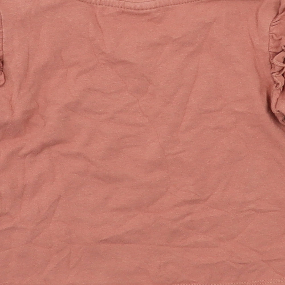 Brand and care label for H&M Baby Pink Basic T-Shirt, size 12, Months