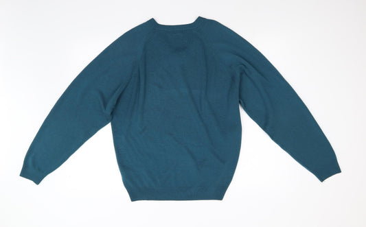 Essential Mens Green Knit Pullover Jumper Size S