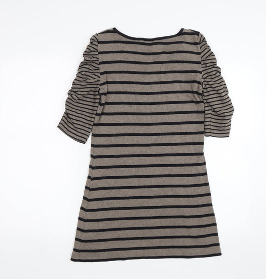 M&Co Womens Brown Striped Shift Size S