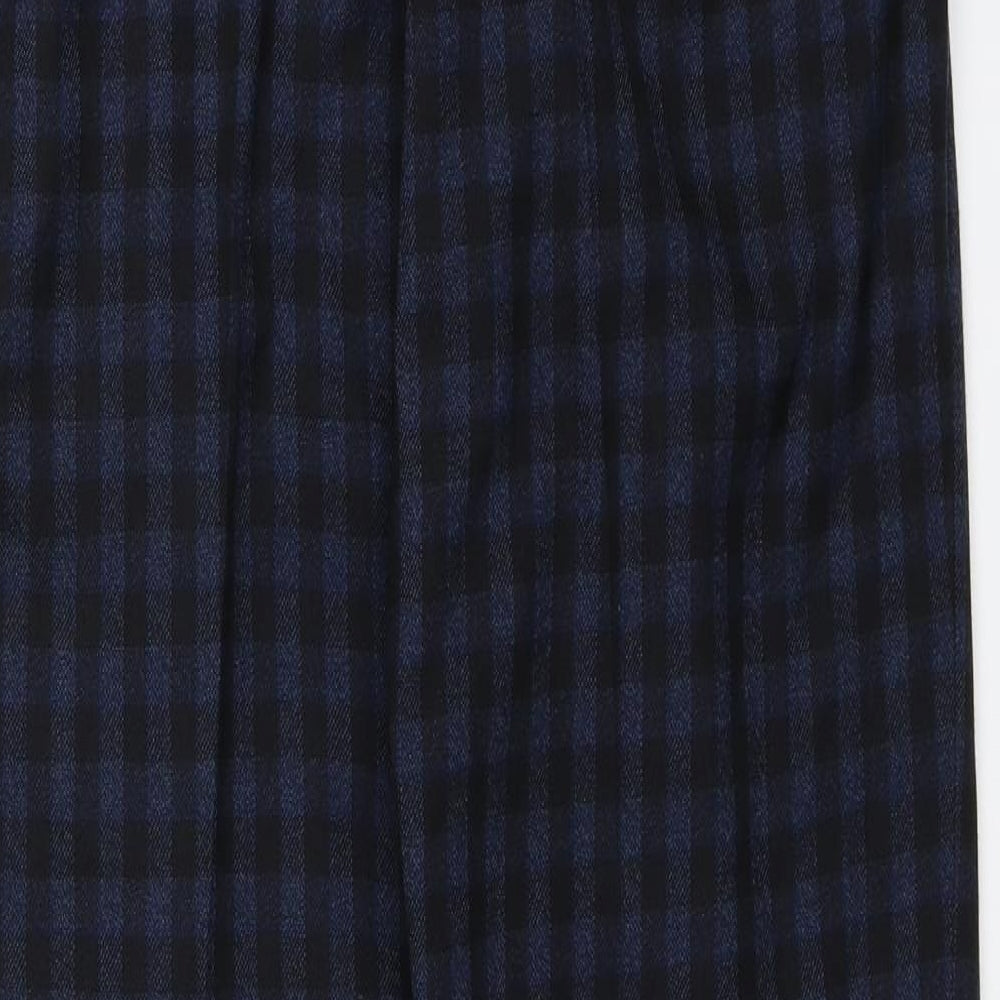 Harry Brown Mens Blue Plaid Dress Pants Trousers Size 30 in L31 in