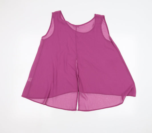 CMD Womens Purple Basic Blouse Size 14