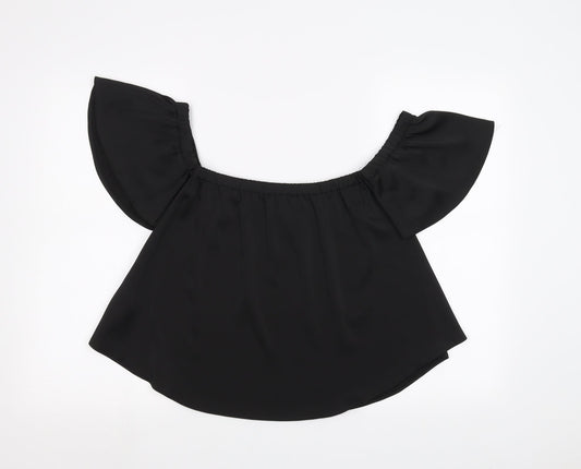 New Look Womens Black Basic T-Shirt Size 6