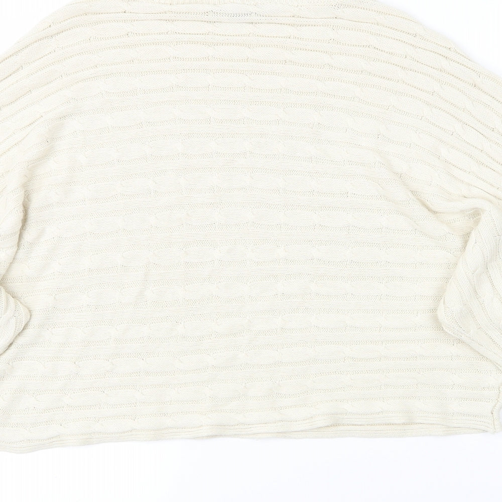 New Look Womens Beige Striped Pullover Jumper Size L