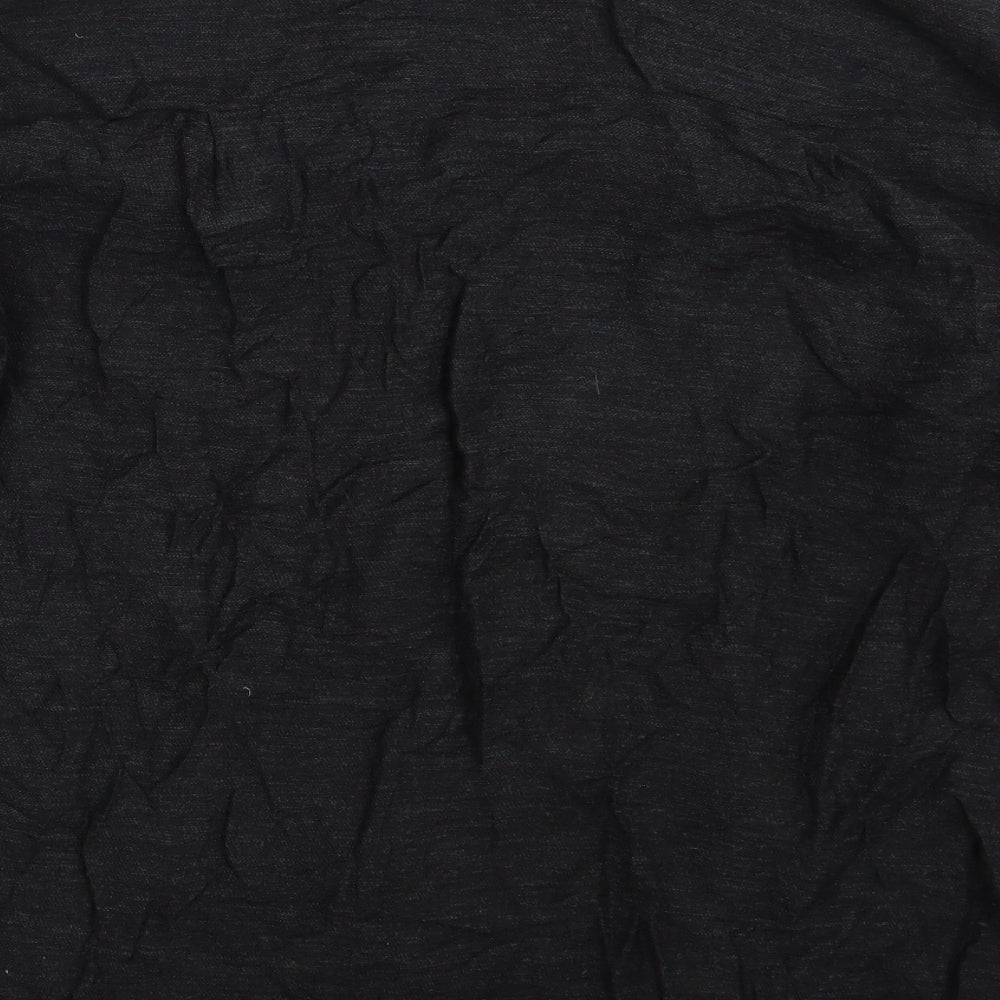 Never More Mens Black Button-Up Size M