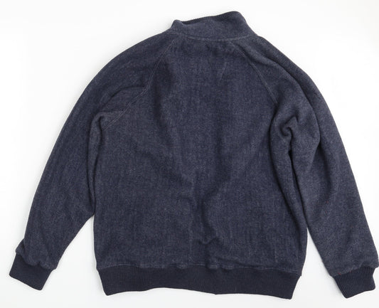 Boston Crew Mens Blue Full Zip Jumper Size M