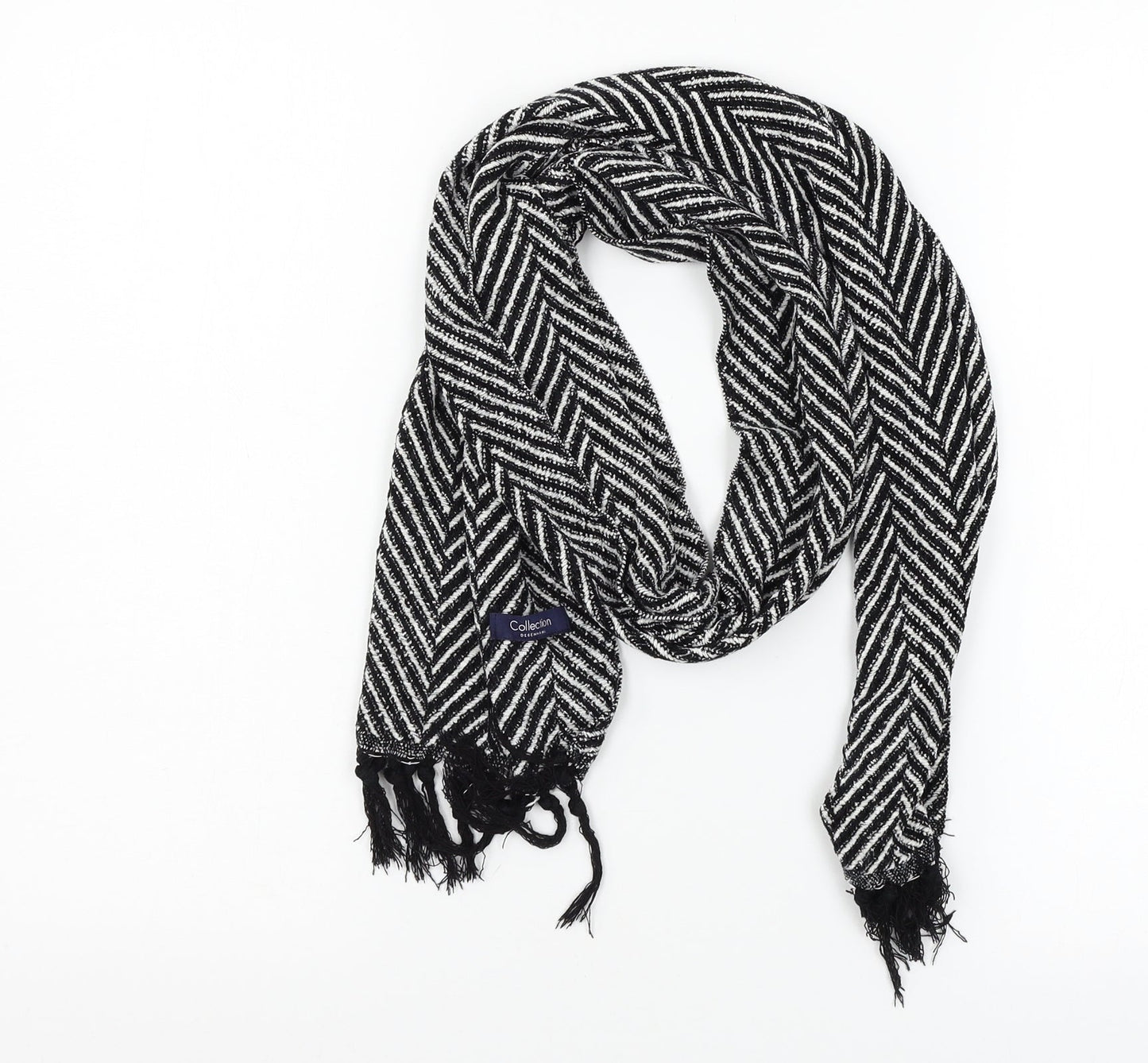 Debenhams Womens Black Striped Knit Scarf