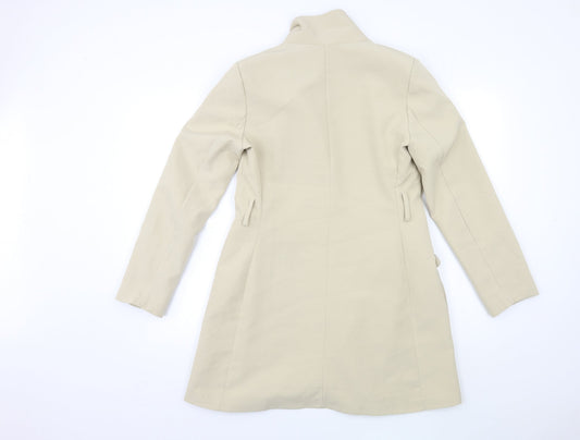 Boohoo Womens Beige Overcoat Coat Size 10