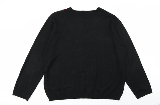 armando Mens Black Pullover Jumper Size 2XL