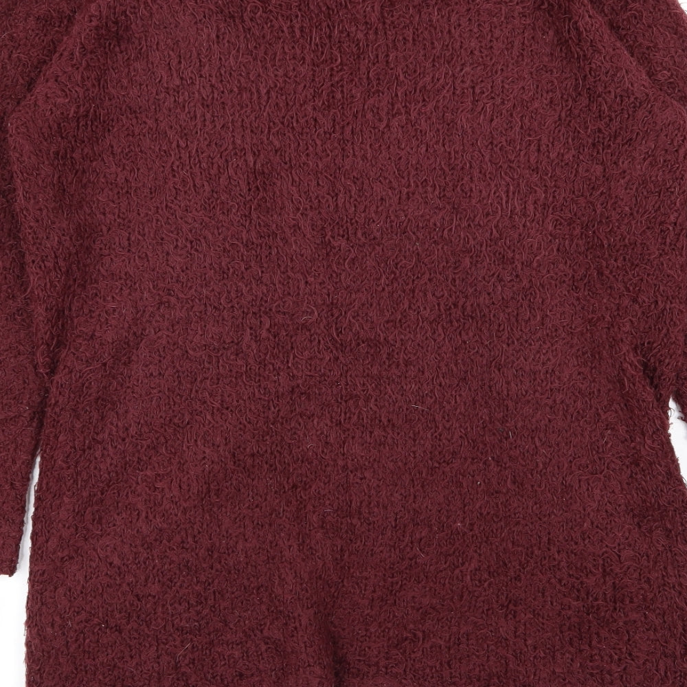 Brave Soul Womens Red Cardigan Jumper Size 8
