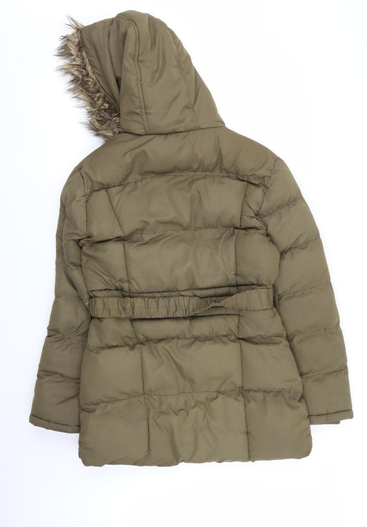 denim and co Womens Green Parka Coat Size 12