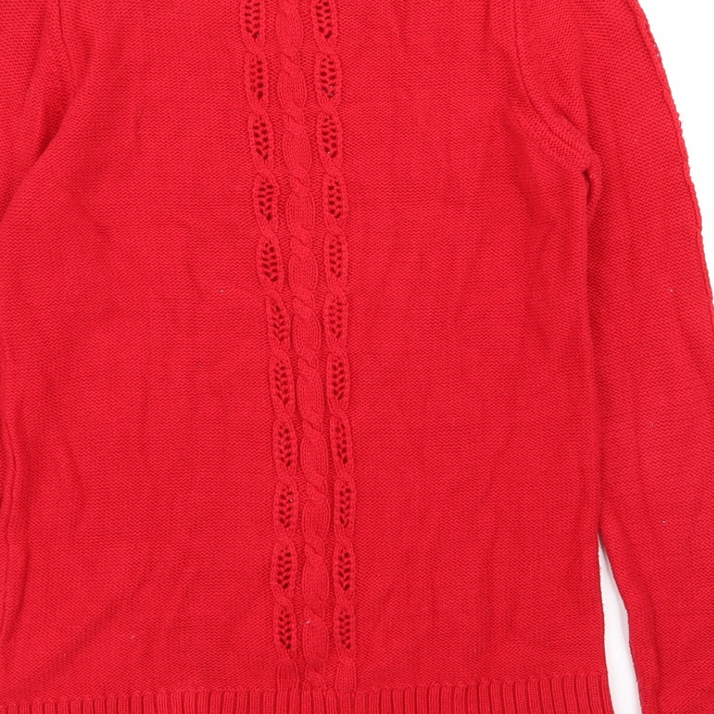 Mango Womens Red Pullover Jumper Size S