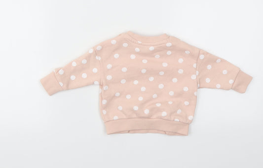 Nutmeg Pink Polka Dot Pullover Jumper Size 0-3 Months