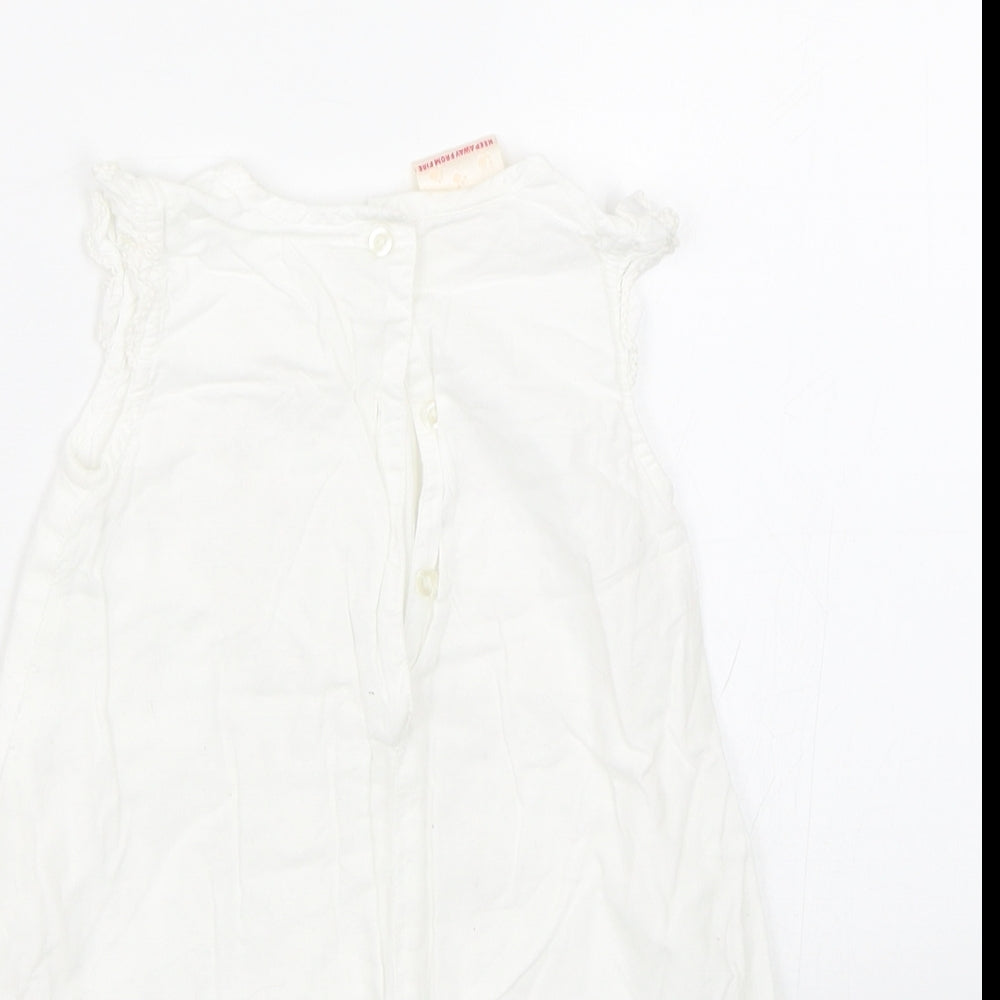 Brand and care label for morris mouse Baby White Floral T-Shirt Dress, size 3-6, Months