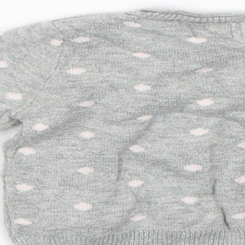 BabyGap Girls Grey Spotted Pullover Jumper Size 0-3 Months - Bike