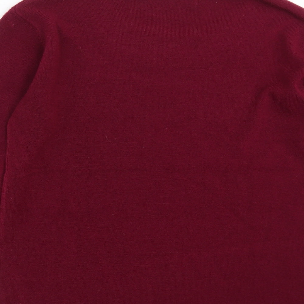 Cashmasoft Womens Purple Knit Pullover Jumper Size M - beaded neck line