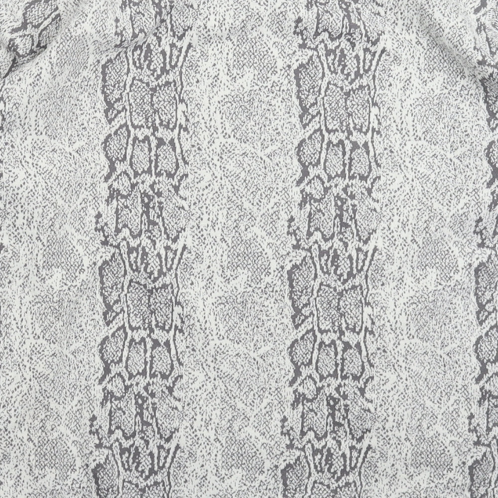 Active Womens Grey Animal Print Pullover Jumper Size 2XL