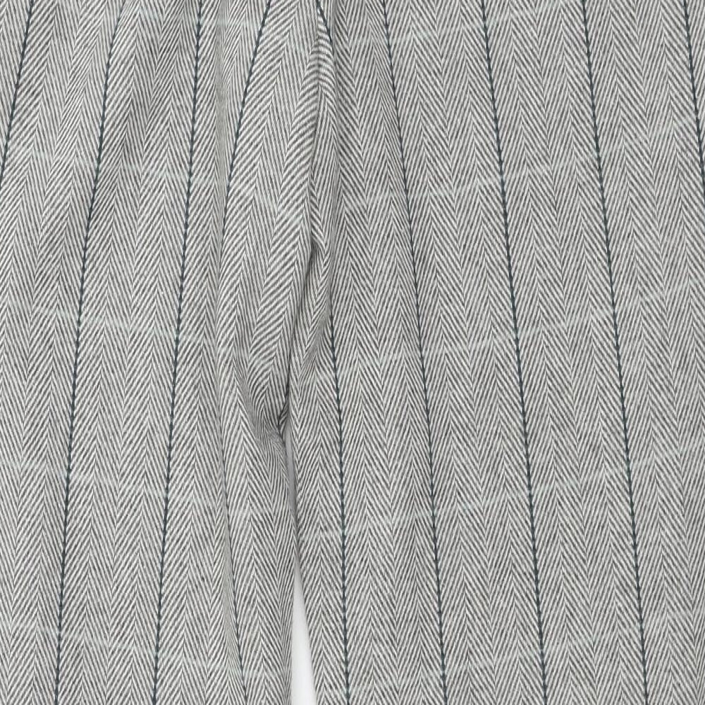 Cotton Traders Womens Grey Check Trousers Size 12 L28 in