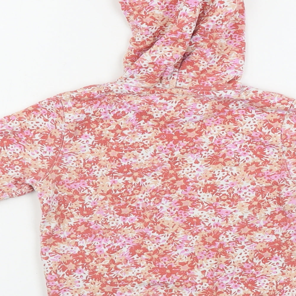 c Girls Pink Floral Pullover Hoodie Size 3-4 Years