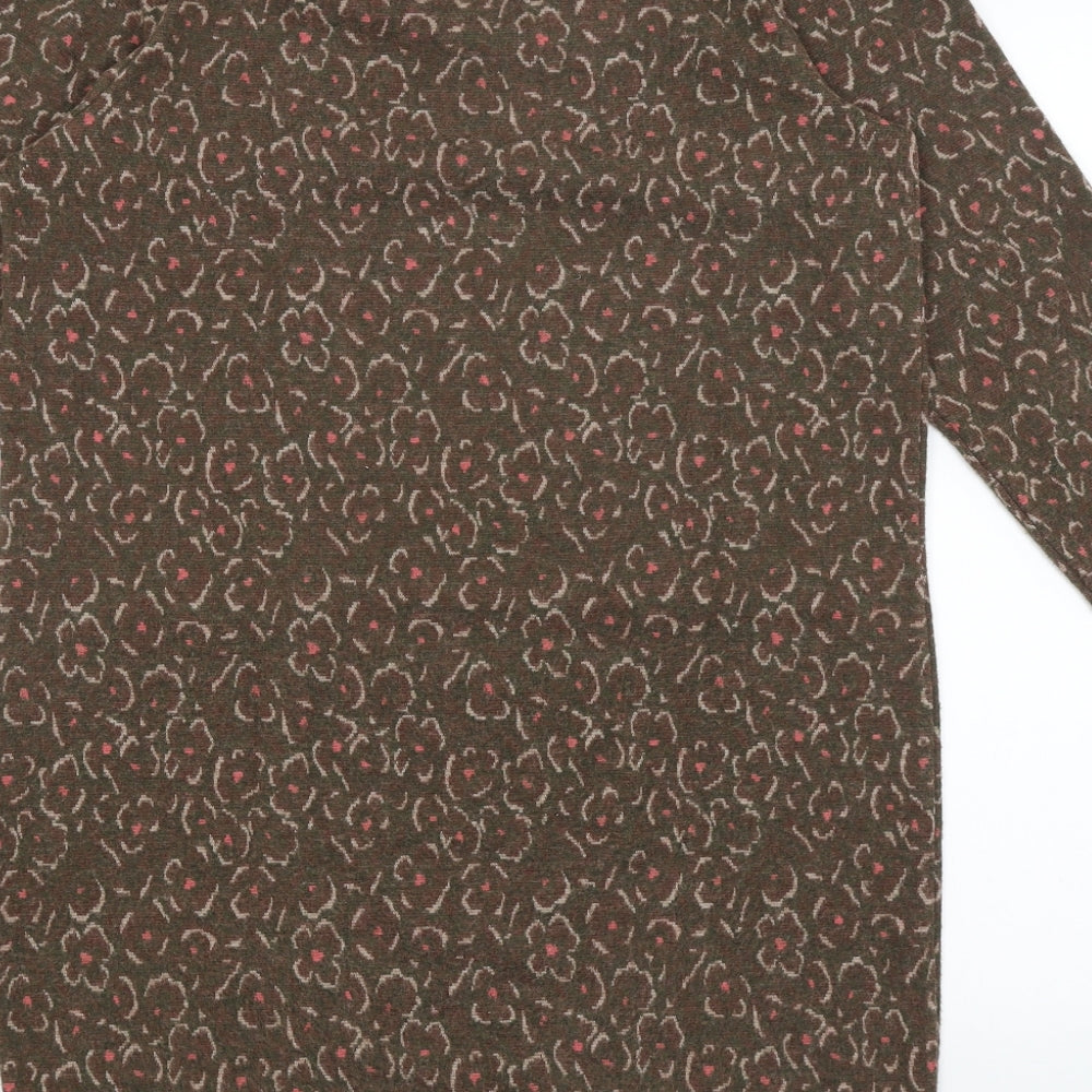 TU Womens Brown Floral Pullover Jumper Size 12