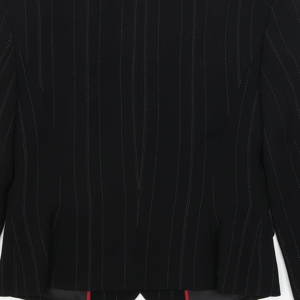 NEXT Womens Black Striped Jacket Blazer Size 8