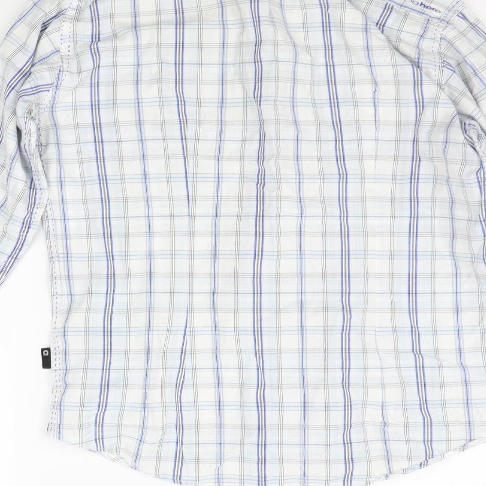 Unsung Hero Mens White Check Button-Up Size S