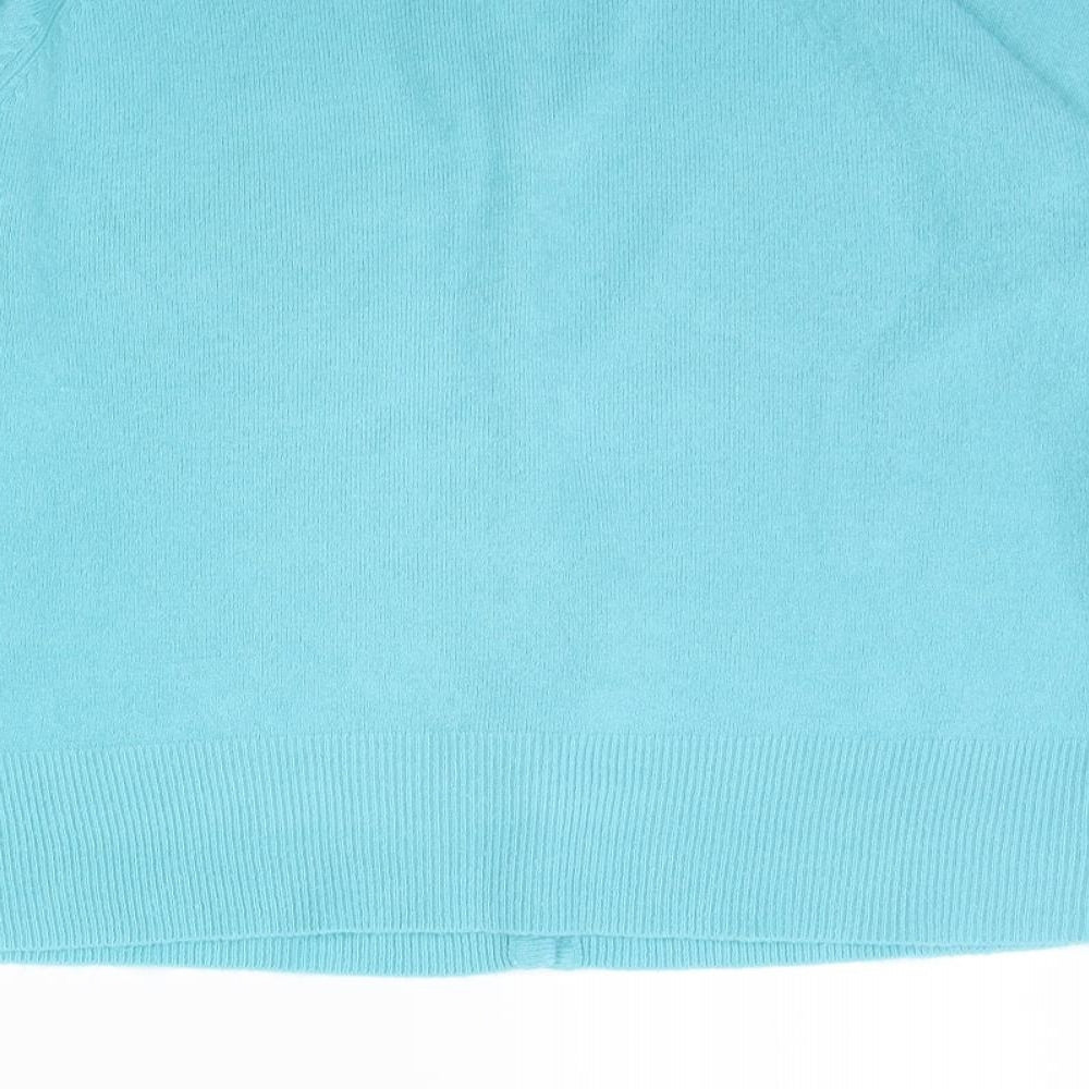 //text Womens Blue Cardigan Jumper Size L