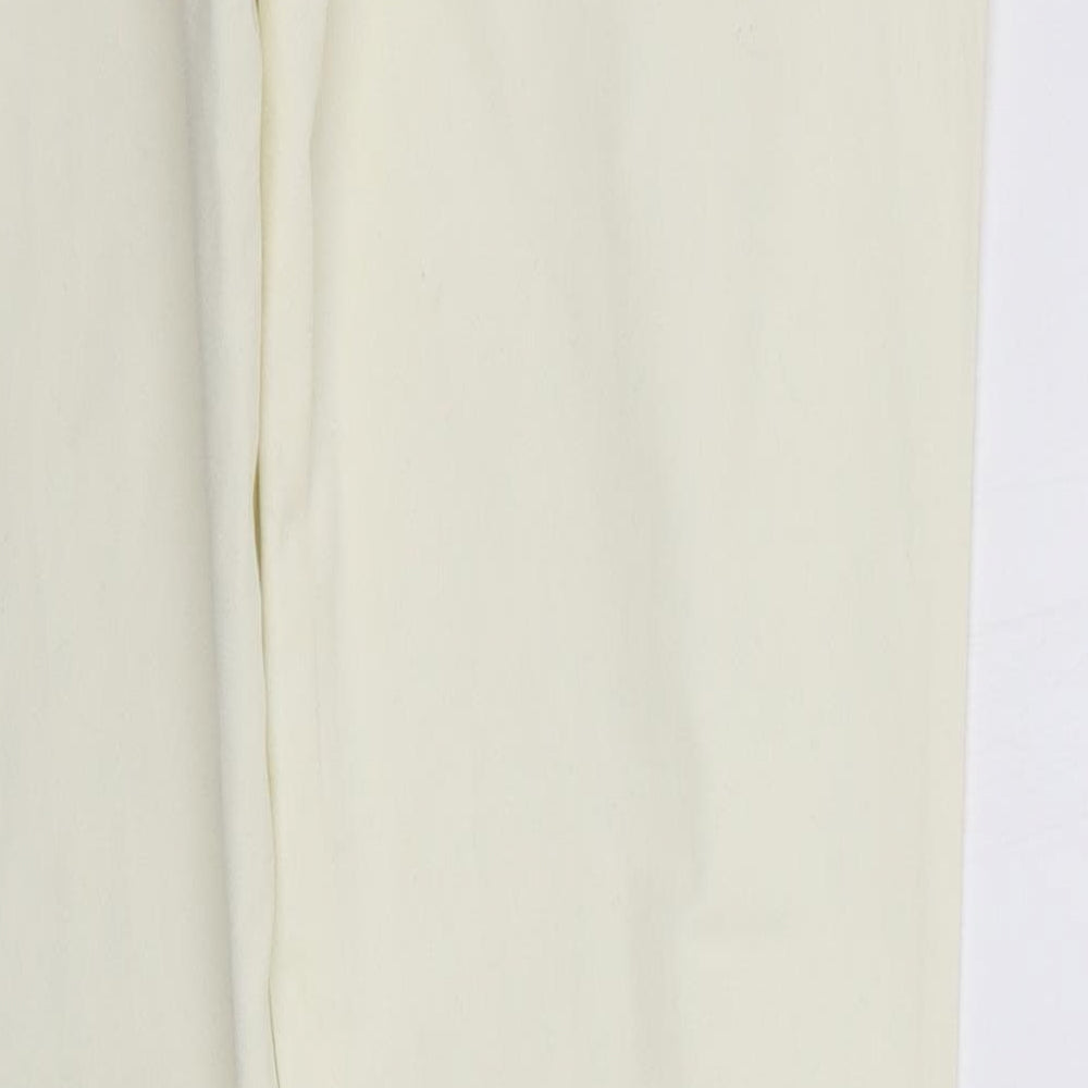 Brand and care label for Berksha women’s white trousers, size UK 12, - washable mark
