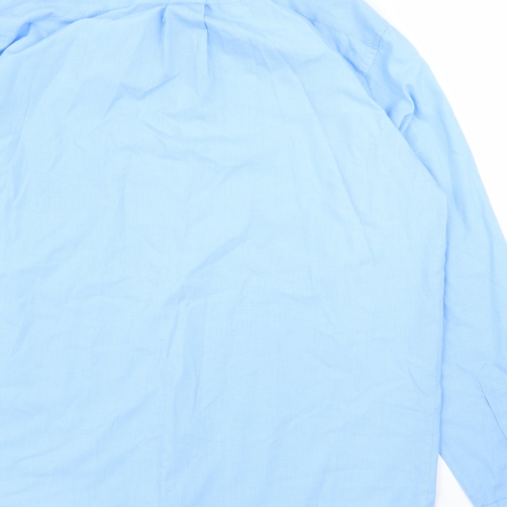 Tom Hagan Mens Blue Button-Up Size 15