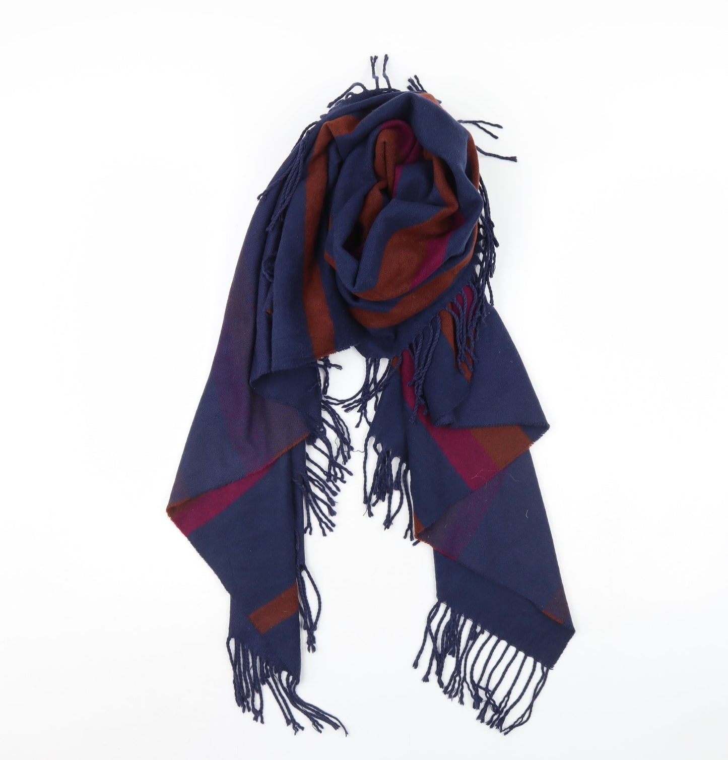 Preworn Womens Blue Check Scarf