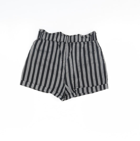 Forever 21 Womens Black Striped Cut-Off Shorts Size S
