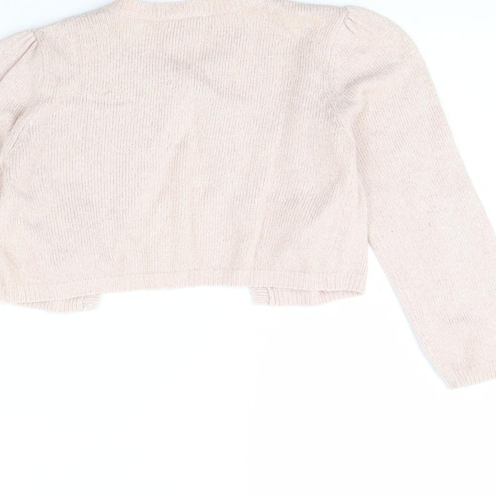 Brand and care label for Next girls’ pink jacket, size 5, years