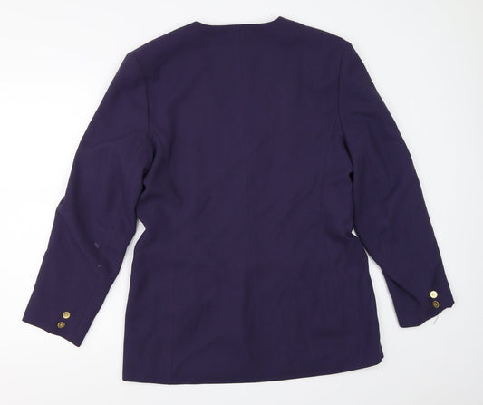First Avenue Womens Purple Jacket Blazer Size 14