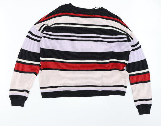 H&M Womens Black Colourblock Pullover Sweatshirt Size S