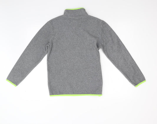 Gap Girls Grey Fleece Henley Jumper Size 12 Years