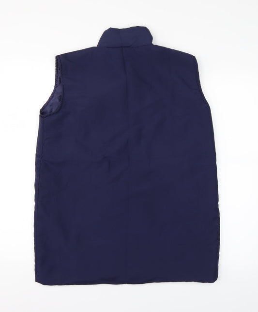 Anne de Lancay Womens Blue Puffer Jacket Waistcoat Size 10