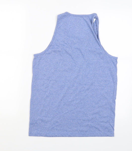 Easy Womens Blue Basic Tank Size S