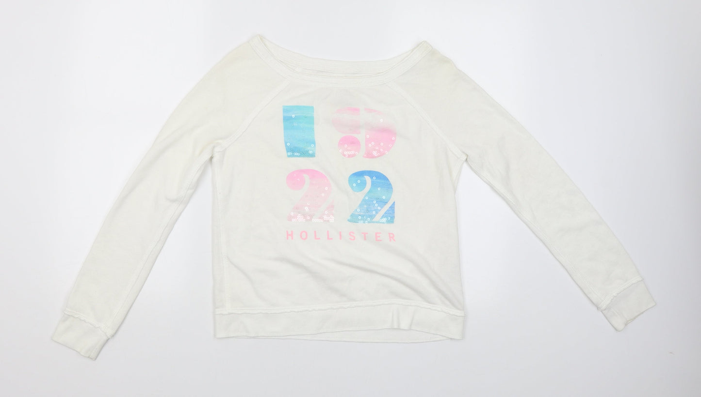 Hollister Womens White Pullover Jumper Size S