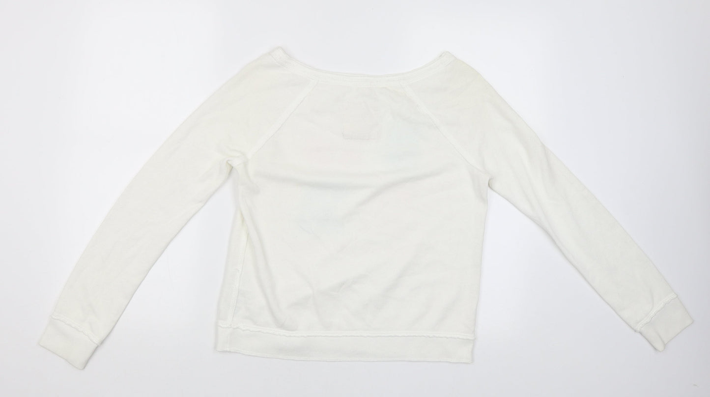Hollister Womens White Pullover Jumper Size S