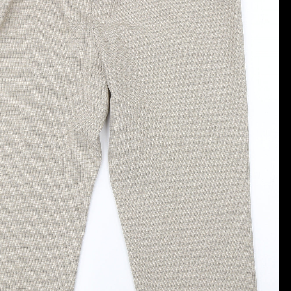 Marks & Spencer Womens Brown Check Dress Pants Trousers Size 24 L25 in