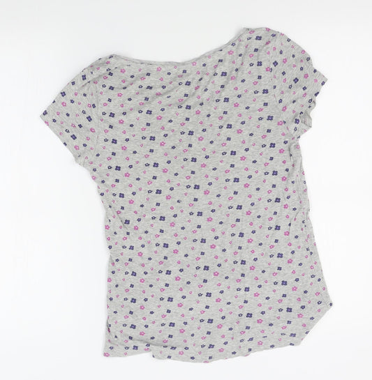 Peacocks Womens Grey Floral Nightshirt Size 14