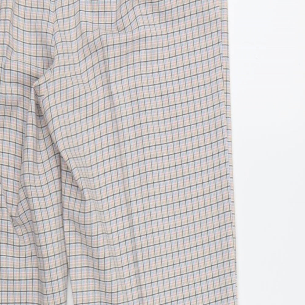 Alice Collins Womens Multicoloured Check Sweatpants Trousers L28 in