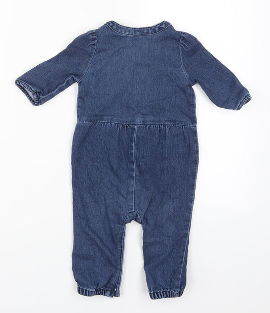 Gap Baby Blue Denim Coverall One-Piece Size 6-9 Months