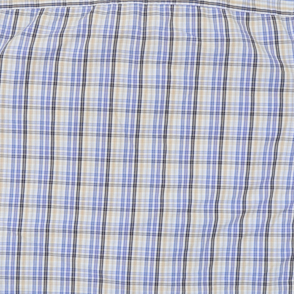 Lime Mens Blue Check Button-Up Size XL
