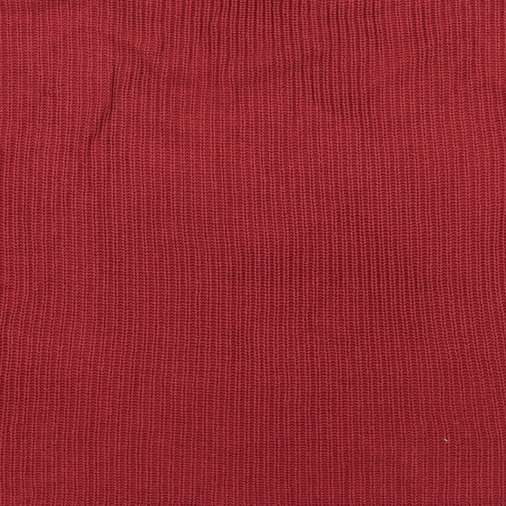 Divided Womens Red Knit Pullover Jumper Size S