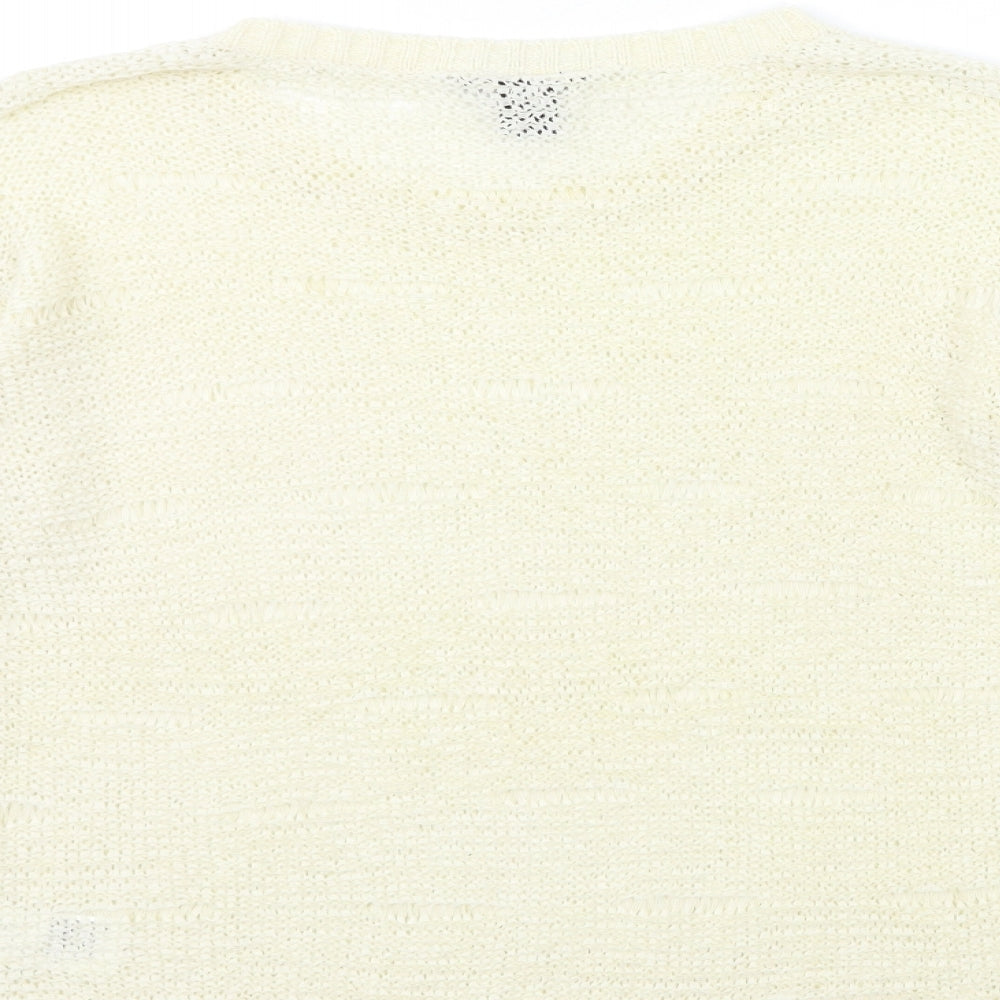 H&M Womens Ivory Knit Pullover Jumper Size S