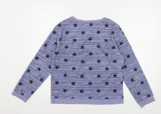 Marks and Spencer Womens Blue Striped Jersey Top Pyjama Top Size 8
